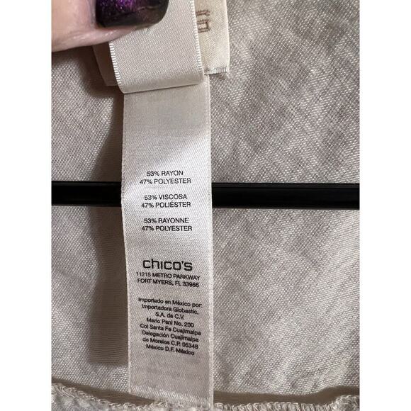 Chicos Tan Pink White Ombré Pleated Long Line Duster Size 3/ Xl - Picture 4 of 7